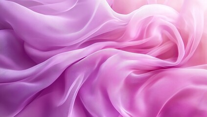 Poster - Draped Pink Fabric, Soft Sheer Texture, Elegant Waves, Luxurious Flowing Material, Gentle Color Gradient, Shimmering Surface, Smooth