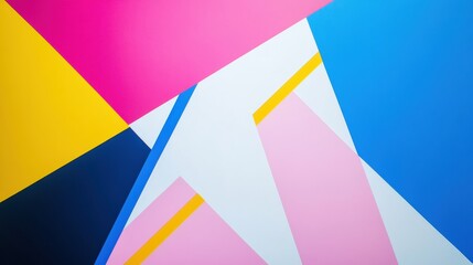 Aufkleber - Colorful abstract geometric pattern with vibrant hues and dynamic shapes. Generative AI