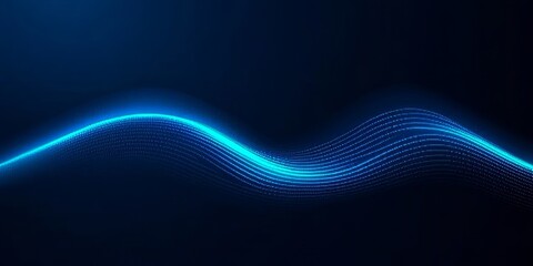 Poster - Abstract Glowing Cyan Line Chart on Dark Blue Background, Gradient Effect, and Modern Aesthetic.