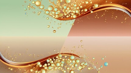 Wall Mural - Elegant Golden Bubbles, background, abstract, texture, design, wallpaper, gold, golden, gradient