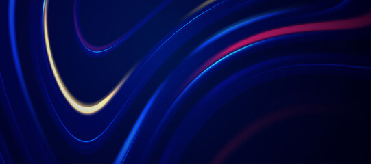 Poster - Colorful glowing lights on blue background, vector abstract wallpaper