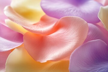 Aufkleber - Beautiful assortment of delicate rose petals in soft pastel colors creates an elegant floral arrangement. Generative AI