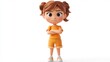 © Ahmad M. - Sulky Cartoon Girl: 3D Render of a Displeased Child