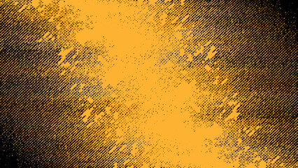 Canvas Print - yellow and black grunge abstract background in halftone style.