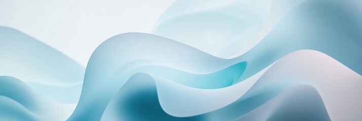 Wall Mural - Fluid shapes create a calming atmosphere with soft hues in an abstract design. Generative AI