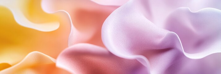 Leinwandbilder - Soft fabric waves in pastel colors create an abstract design with gentle textures and flowing forms. Generative AI