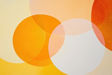 Aufkleber - Abstract composition of overlapping circles in warm colors on a light background enhancing modern decor. Generative AI