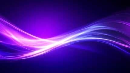 Aufkleber - Abstract dark purple background with flowing wave curves and glowing light accents, creating a dynamic smooth aesthetic. The design captures fluidity, elegance, modern style with vibrant purple hues