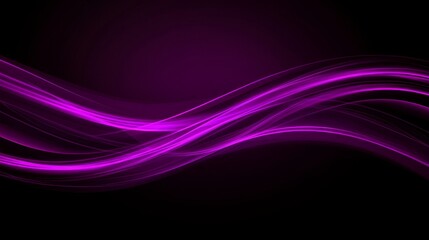 Aufkleber - Abstract dark purple background with flowing wave curves and glowing light accents, creating a dynamic smooth aesthetic. The design captures fluidity, elegance, modern style with vibrant purple hues