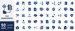 © ARIF MIFTAHUL ANWAR - File management flat icon set. Containing as data, folder, login, sync, lock, search icon. Vector illustration