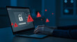 © StockWorld - Cybersecurity Threat: Laptop Under Attack, Data Breach Warning Signs, Password Security Failure, Online Safety Alerts