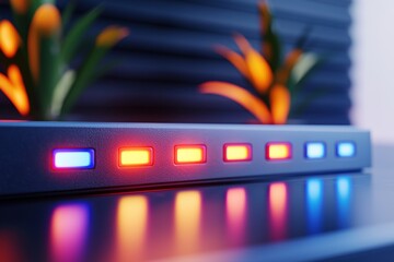 Poster - Smart Home Energy Control Panel with Digital Display and Colorful Indicators