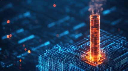 Poster - Futuristic Digital Power Plant Concept with Zero Emissions and Advanced Technology