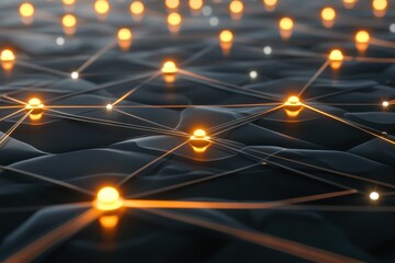 Poster - Digital Concept of AI Powered Electricity in Abstract Network Visualization