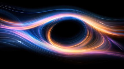 Poster - Conceptual Digital Art Depicting an Energy Vortex with Vibrant Light Trails