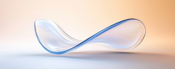 Poster - A sleek, modern sculpture appears to flow gracefully, featuring smooth curves and a translucent quality, set against a soft gradient background.