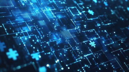 Poster - abstract digital technology background with patterns