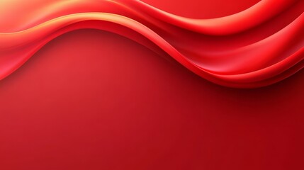 Poster - abstract red background, smooth curving lines, and light streak effect in modern graphic design