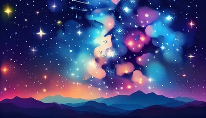 Wall Mural - night sky starry background texture