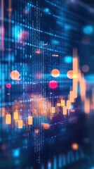 Poster - Abstract representation of digital financial data with colorful graphs and charts illustrating market trends and analytics in a tech environment