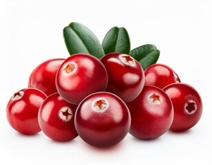 Wall Mural - cranberries isolated on white background collage of cranberries