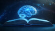 © jiejie - Mystical Brain Model Floating Over an Open Book Under a Starry Sky
