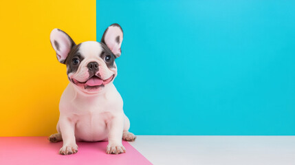 Wall Mural - Adorable French Bulldog with an underbite in high fidelity image.