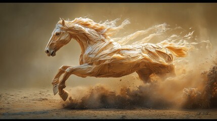 The galloping sand and dust horse