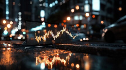 Futuristic data visualization embodies technology and analytics through glowing graphs and circuit patterns in a digital realm