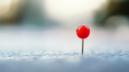 Red pin on map. Man pushes a red pin. Isolated background isolated on a white background. A crimson dot lifestyle on a map.