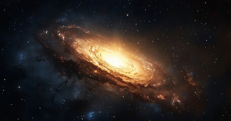 stunning spiral galaxy in deep space with a glowing core and distant stars in the universe