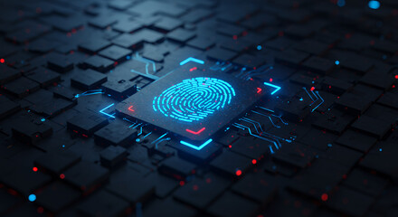 ** biometric security: futuristic fingerprint scan tech - high-tech authentication, data protection 