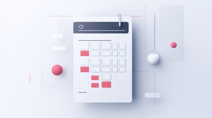 Poster - Digital calculator, financial planning, office background, website design