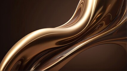 Poster - A captivating golden sculpture features smooth, flowing curves that create an alluring visual effect. The minimalist design accentuates the artwork's elegance against a dark backdrop