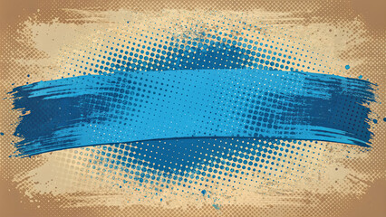 Poster - Bold blue brush strokes create a dynamic foreground against a soft, textured backdrop. Ideal for art projects, marketing materials, or digital designs
