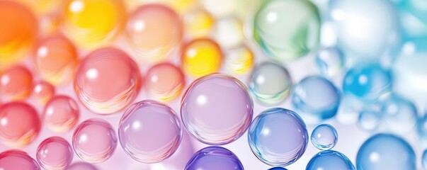 Poster - a vibrant array of colorful bubbles, showcasing a spectrum of hues and textures, creating a visually