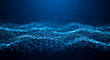 © StockWorld - Blue Data Wave: Abstract Network Connection Background. Digital Technology, Futuristic Sci-Fi Visual. Innovation Concept.