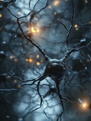 Poster - Neurons cells concept. Neurons, nervous system