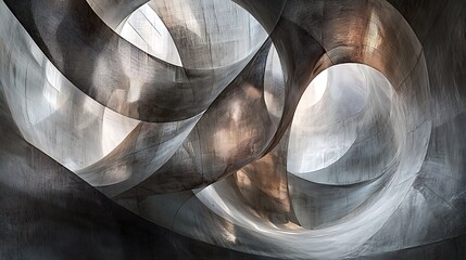 Poster - Abstract concrete curves, interior light, modern building, architectural design