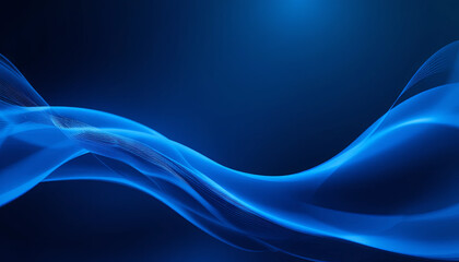 Fototapete - Fluid blue waves gracefully flow across the canvas, forming an abstract design that evokes calmness and creativity, perfect for various digital applications