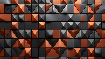 Poster - Abstract geometric copper-black wall texture background