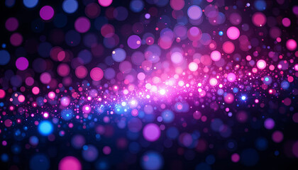 Poster - Bright and colorful bokeh lights blend in shades of pink, purple, and blue, creating a captivating background perfect for artistic creations and digital projects