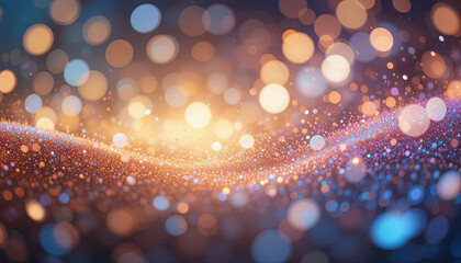 Poster - This vibrant display of bokeh lights radiates in various colors, creating an enchanting atmosphere perfect for evening events, celebrations, or artistic presentations