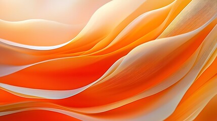Poster - Abstract orange waves flow, digital art, background, website design