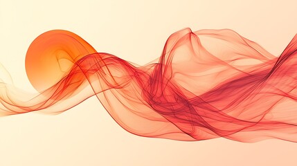 Poster - Abstract red flowing fabric sunrise banner