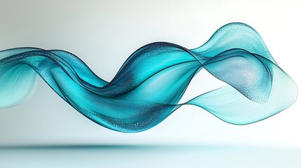 Poster - Abstract teal wave flowing, bright background, design element