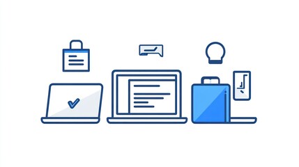 Poster - Modern workspace digital icons