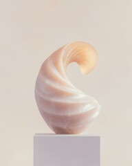Poster - Elegant nautilus shell sculpture minimalist studio art piece soft lighting close-up nature's beauty