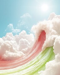 Poster - Surreal ocean wave tropical skies digital artwork fantasy environment wide angle imagination