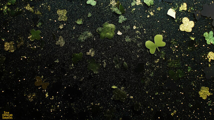 Wall Mural - green and black glitter sparkles for a festive st. patrick's day background design